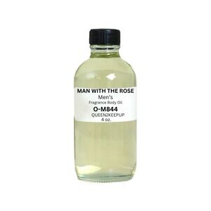 Man With The Rose Men's Body Oil Fresh Rose Citrus Woody Floral Fragrance 4 oz